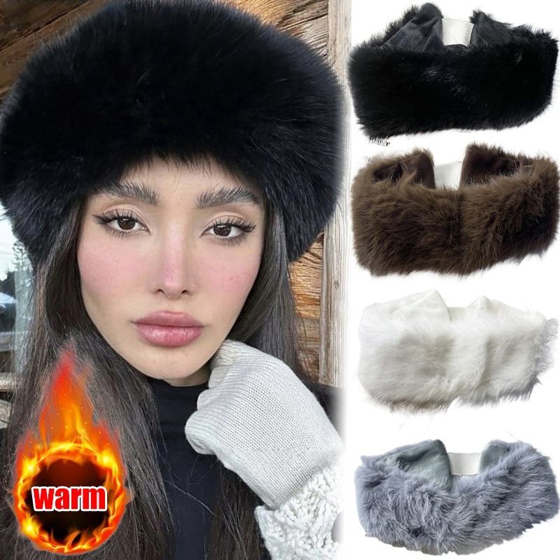 Wide Band Fur Headband Winter  – обзор и цена Fleece Ear Warmer Band