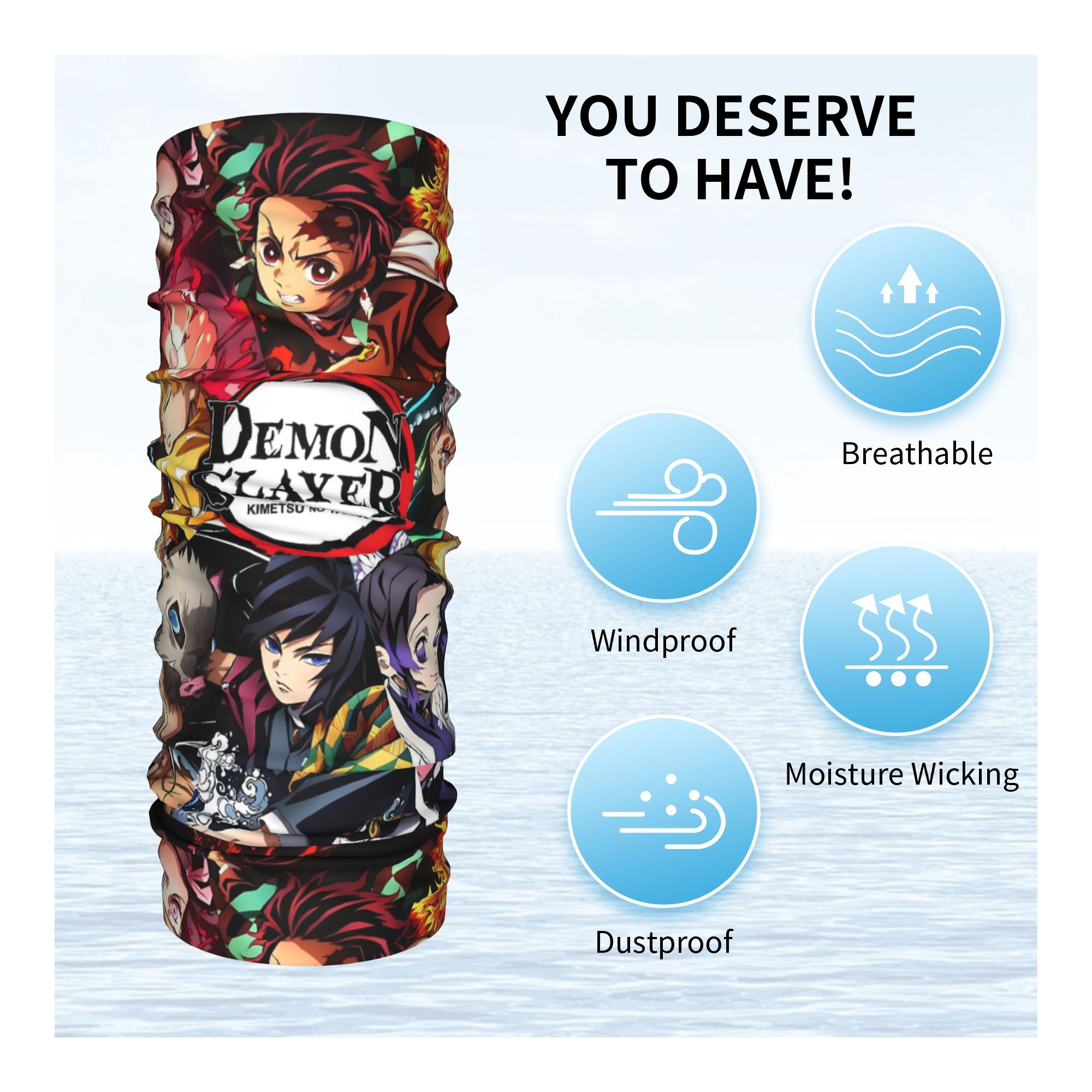 Demon Slayer Anime Collage Ban – обзор и цена Neck Gaiter Fleece