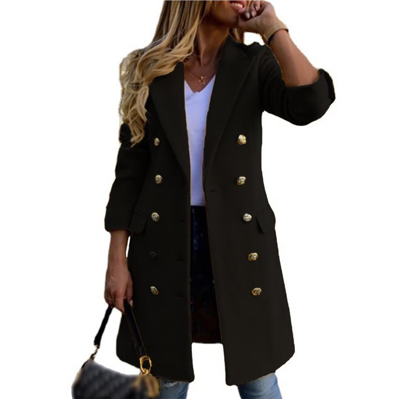 A24F-Women Fall Winter Wool Co – обзор и цена Wool Coat Peacoat