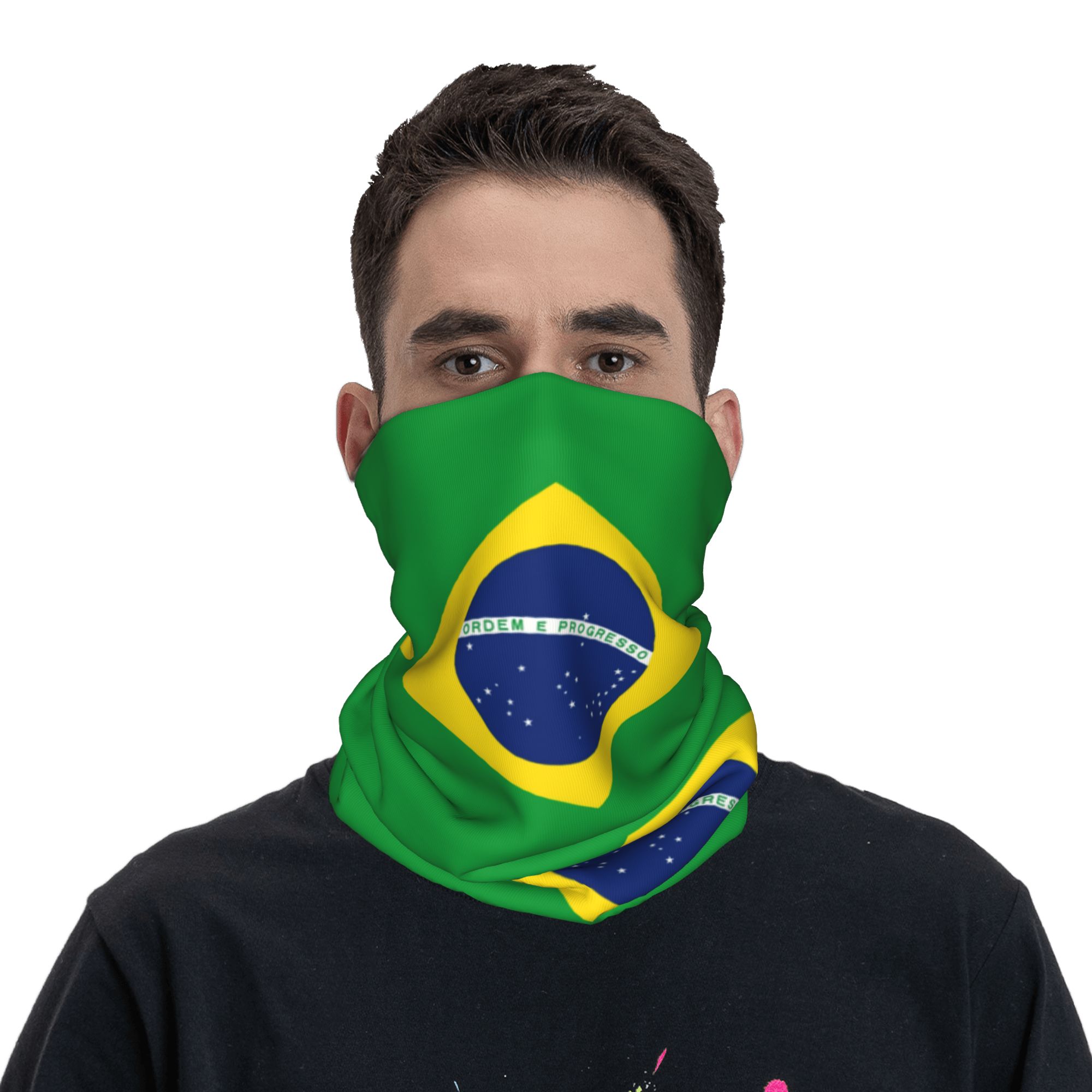 Custom Brazil Flag Bandana Nec – обзор и цена Neck Gaiter Fleece