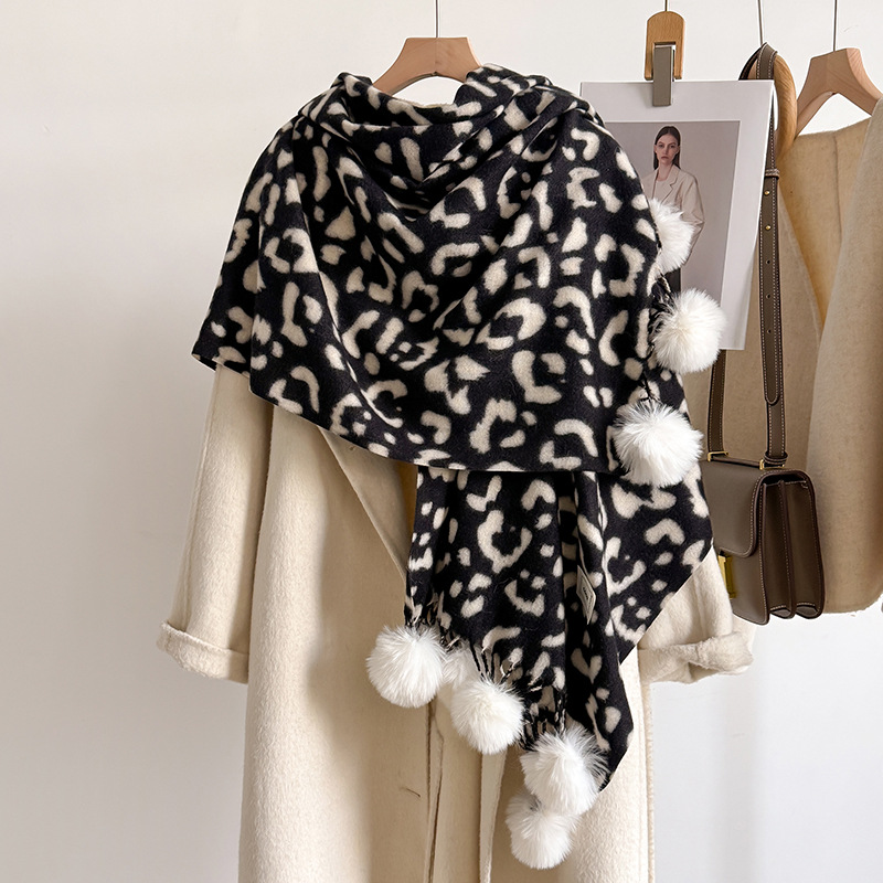 New Luxury Winter Leopard Two- – обзор и цена Shawl Wrap Winter