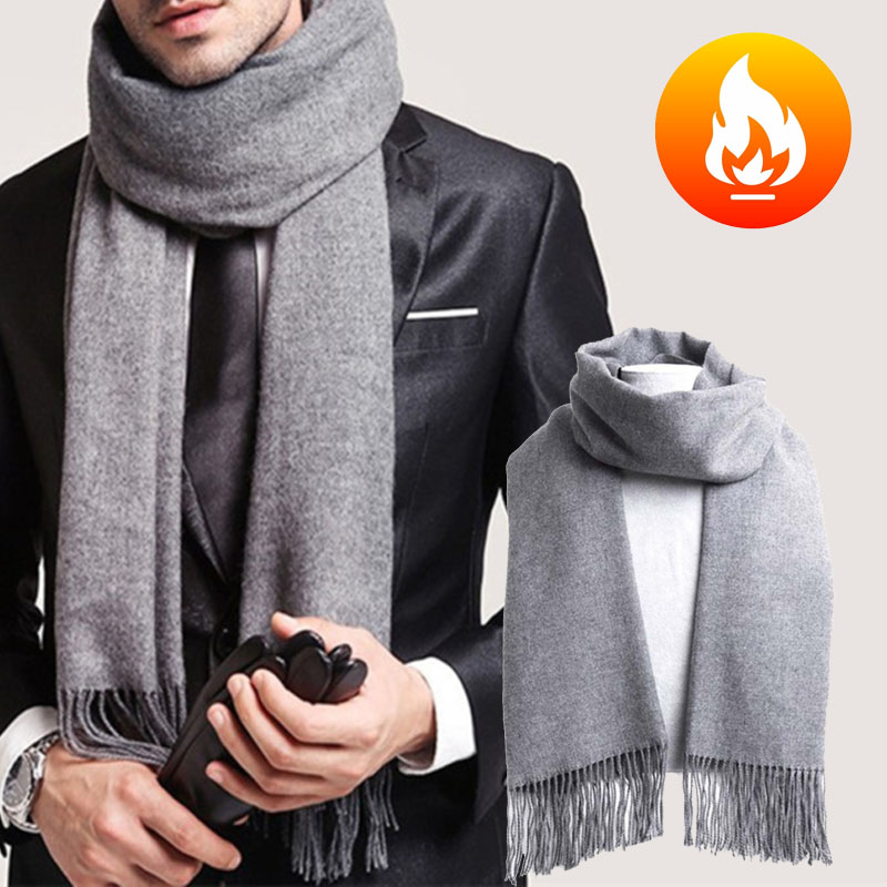 Autumn And Winter Solid Color  – обзор и цена Wool Scarf Men