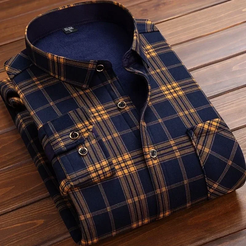 2025 Men's Winter Warm Long Sl – обзор и цена Flannel Shirt Lined