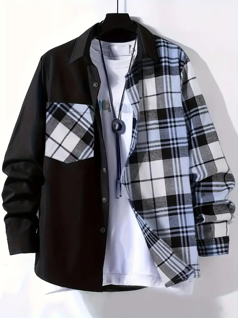 Spring and Autumn Men's Casual – обзор и цена Flannel Shirt Lined