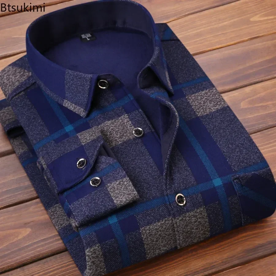 2024 Men's Winter Warm Long Sl – обзор и цена Flannel Shirt Lined