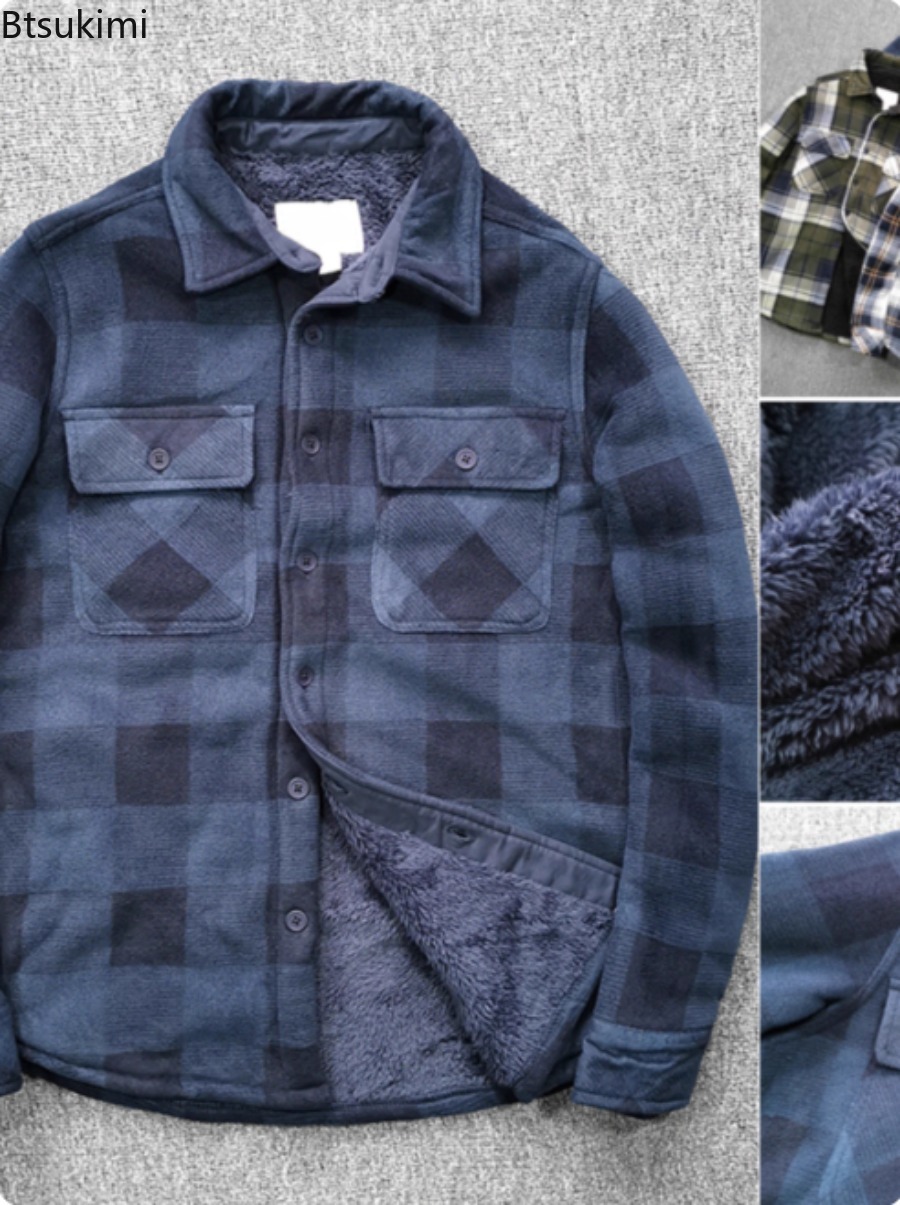 Mens Winter Fleece Linend Warm – обзор и цена Flannel Shirt Lined