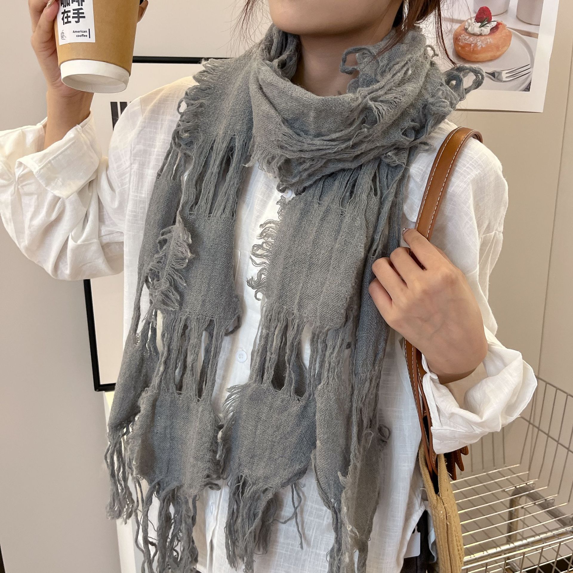 2025 New Fashion Ripped Hole T – обзор и цена Wool Scarf Men