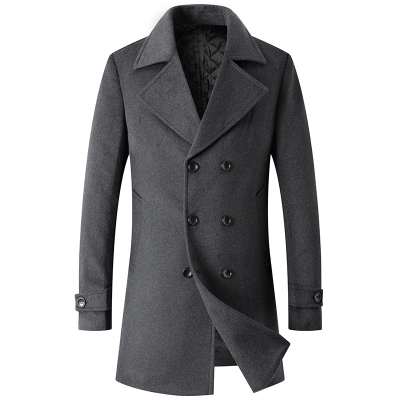 Double Breasted Coat Men Peaco – обзор и цена Wool Coat Peacoat
